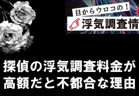 探偵の浮気調査料金が 高額だと不都合な理由
