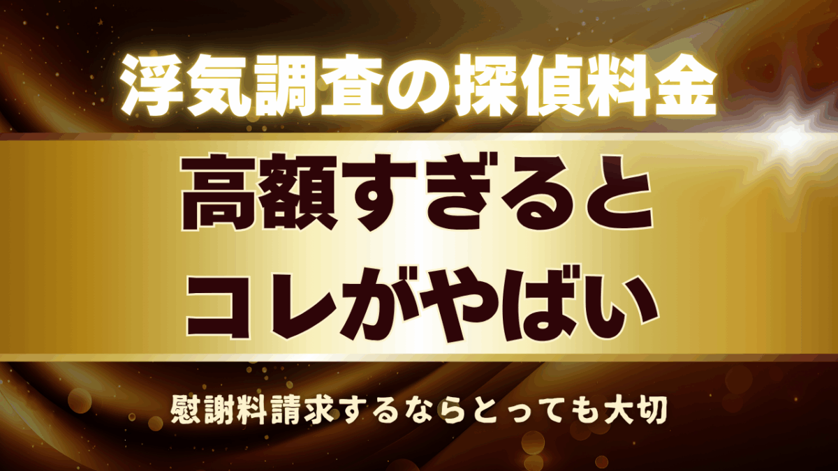 浮気調査の探偵料金が高すぎるとコレがやばいです