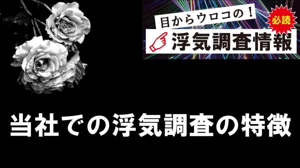 当社での浮気調査の特徴