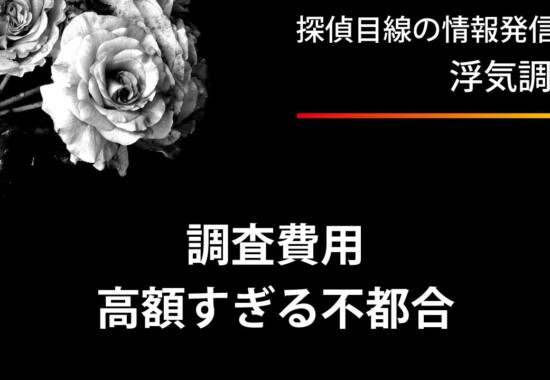 探偵の浮気調査料金が 高額だと不都合な理由