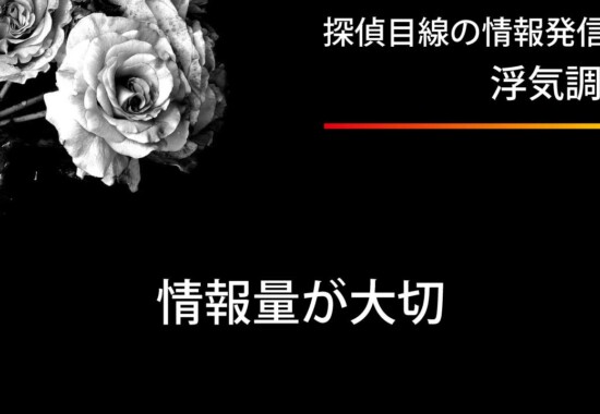 浮気調査における情報量の大切さ