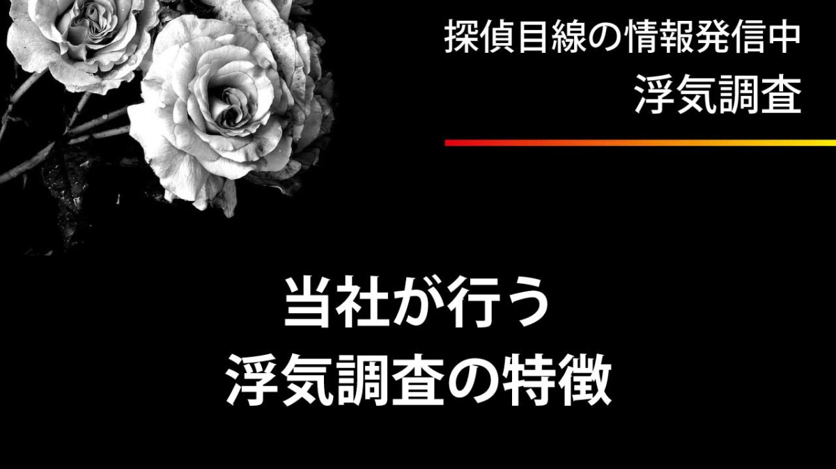 当社での浮気調査の特徴