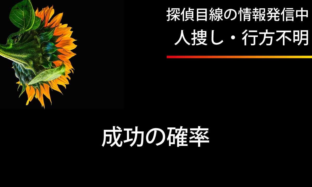 探偵による人捜しの成功率と成功の秘訣