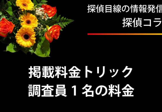 掲載料金のトリック｜調査員1名の料金
