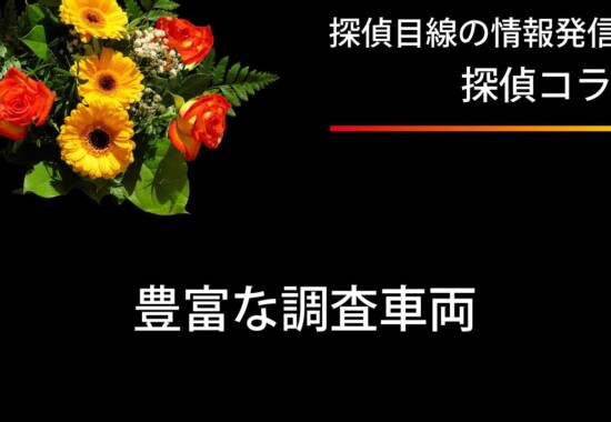 豊富な調査車両で調査します