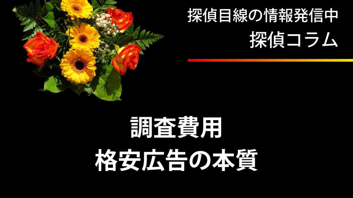 調査費用が格安広告の本質