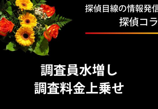 調査員の水増しによる調査料金の上乗せ