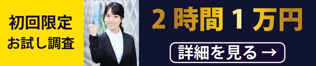初回限定お試し調査は2時間1万円