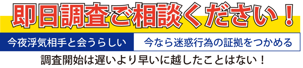 即日調査もご相談ください